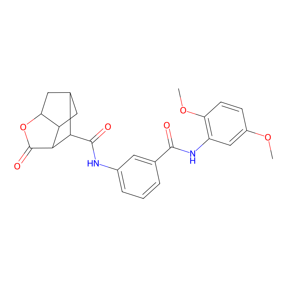 N-{3-[(2,5-dimethoxyphenyl)carbamoyl]phenyl}-2-oxohexahydro-2H-3,5-methanocyclopenta[b]furan-7-carboxamide molecular structure, CAS 1212329-22-0