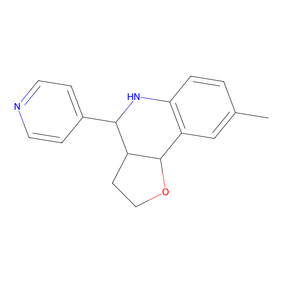 8-Methyl-4-pyridin-4-yl-2,3,3a,4,5,9b-hexahydro-furo[3,2-c]quinoline molecular structure, CAS 1212329-85-5