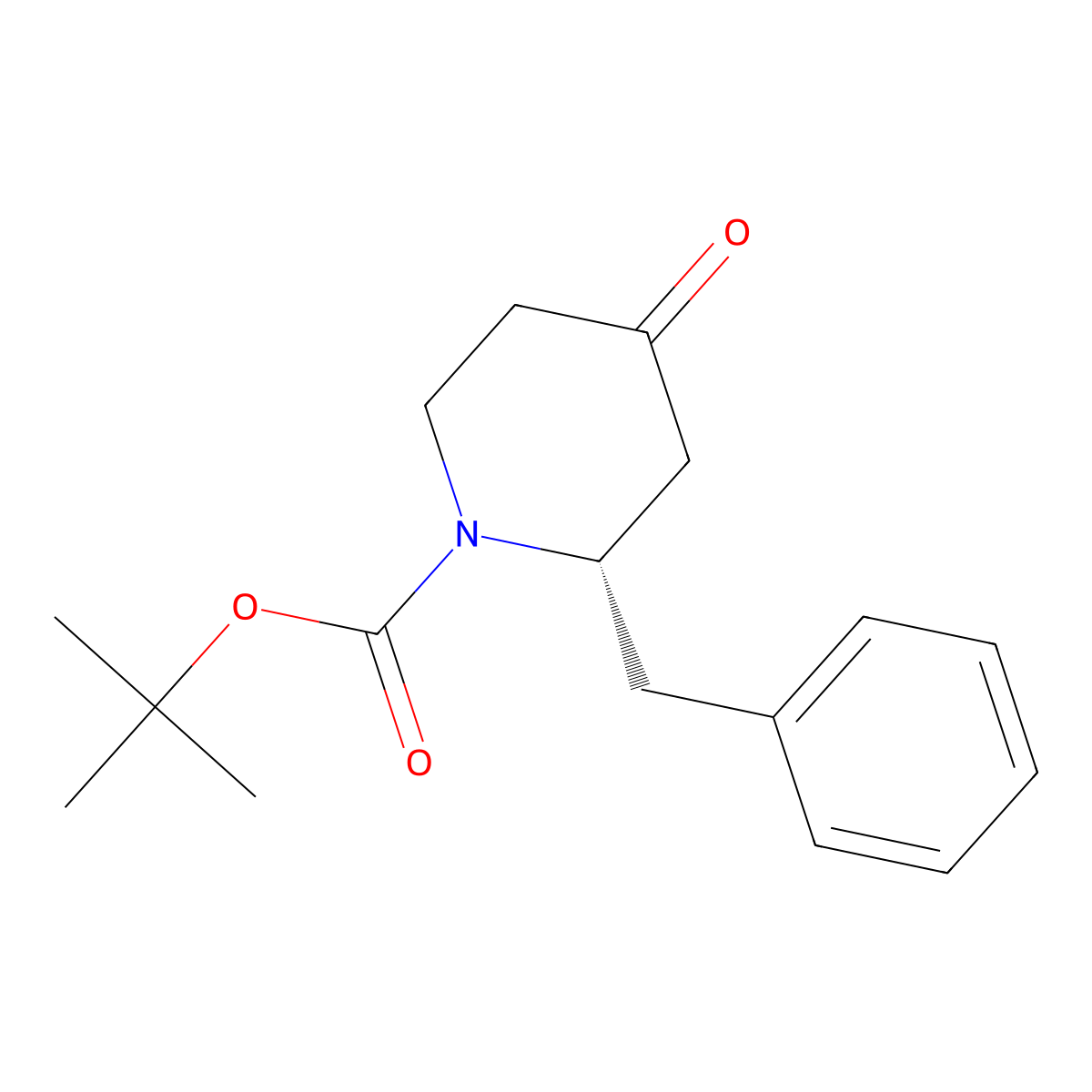 tert-Butyl (2S)-2-benzyl-4-oxopiperidine-1-carboxylate molecular structure, CAS 1212330-54-5