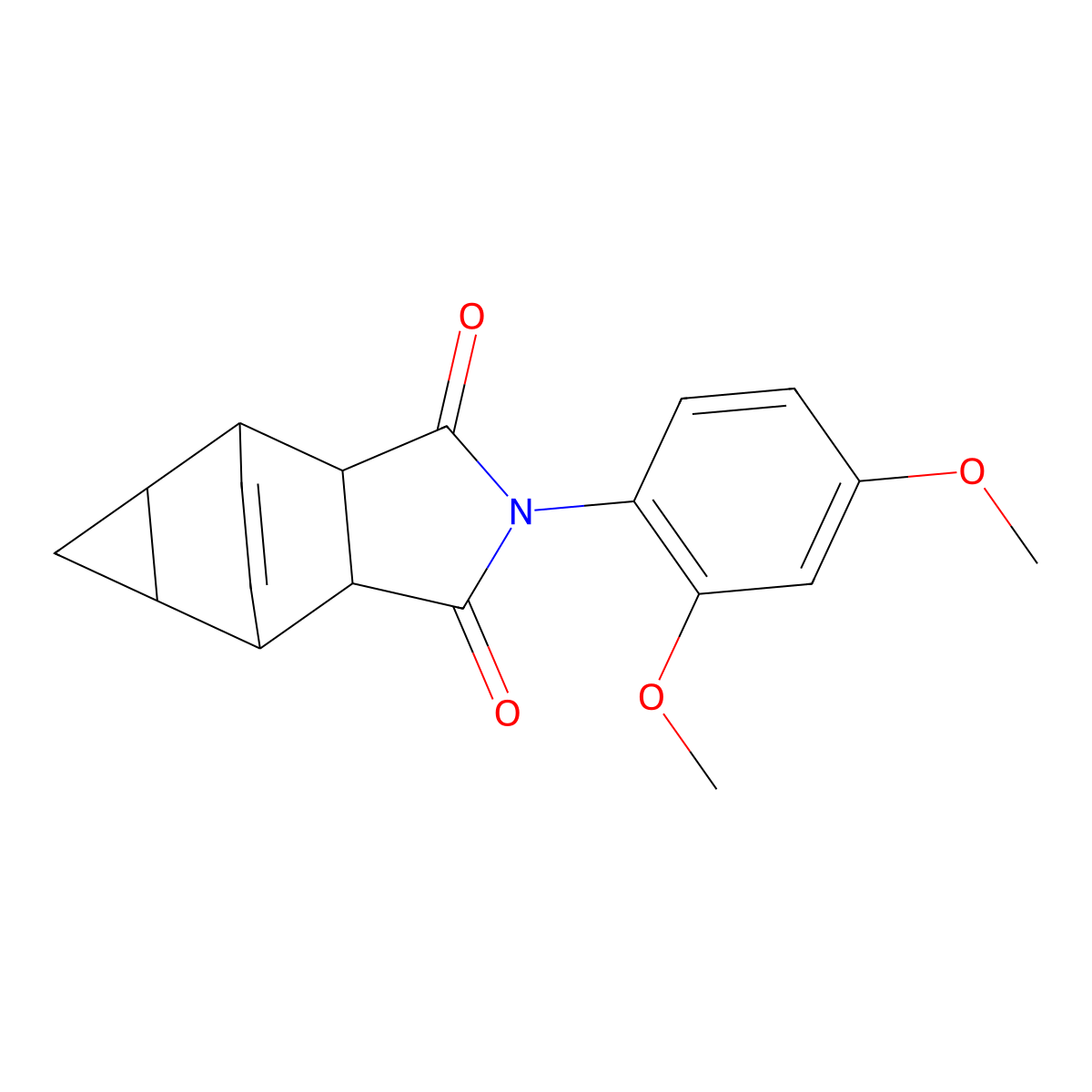 2-(2,4-dimethoxyphenyl)hexahydro-4,6-ethenocyclopropa[f]isoindole-1,3(2H,3aH)-dione molecular structure, CAS 1212330-70-5