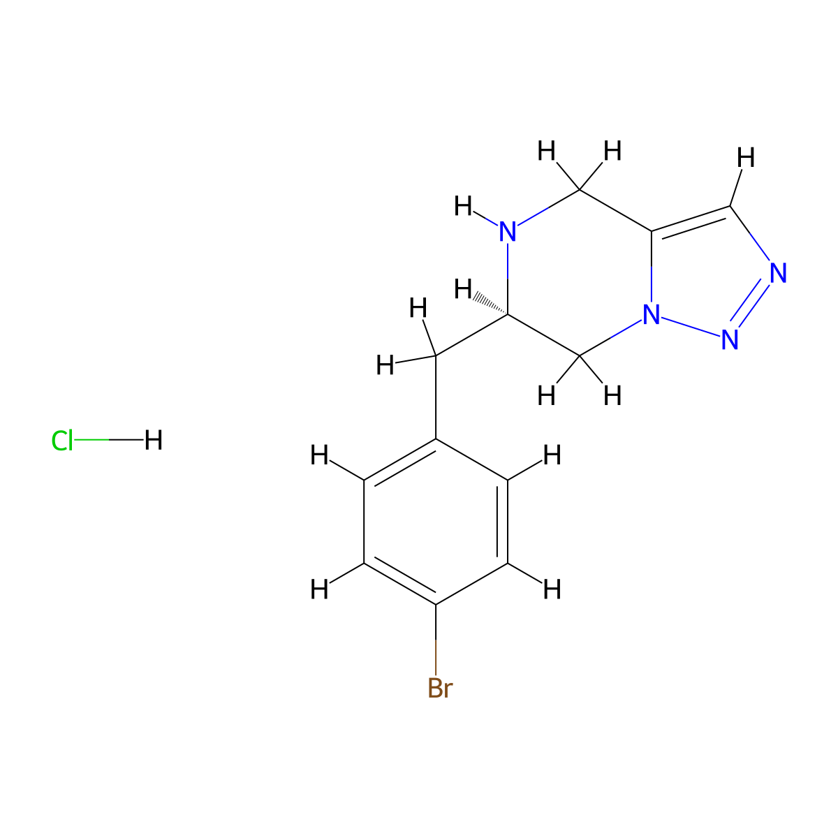 (R)-6-(4-Bromobenzyl)-4,5,6,7-tetrahydro-[1,2,3]triazolo[1,5-A]pyrazine hydrochloride molecular structure, CAS 1212331-40-2