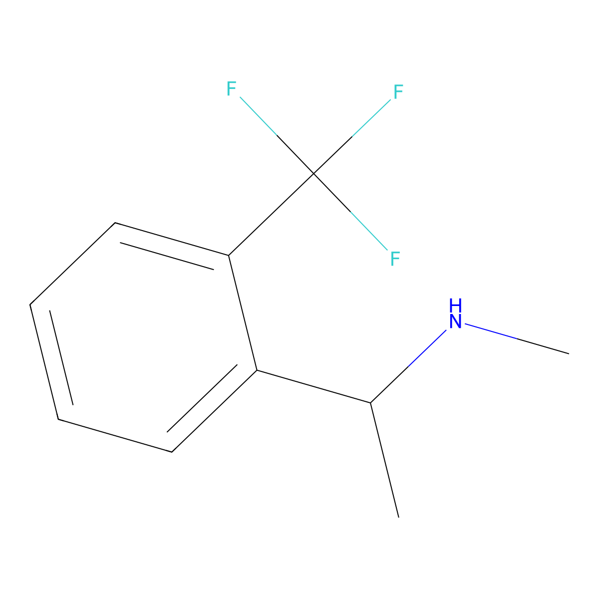 (1S)-N-Methyl-1-[2-(trifluoromethyl)phenyl]ethylamine molecular structure, CAS 1212332-00-7