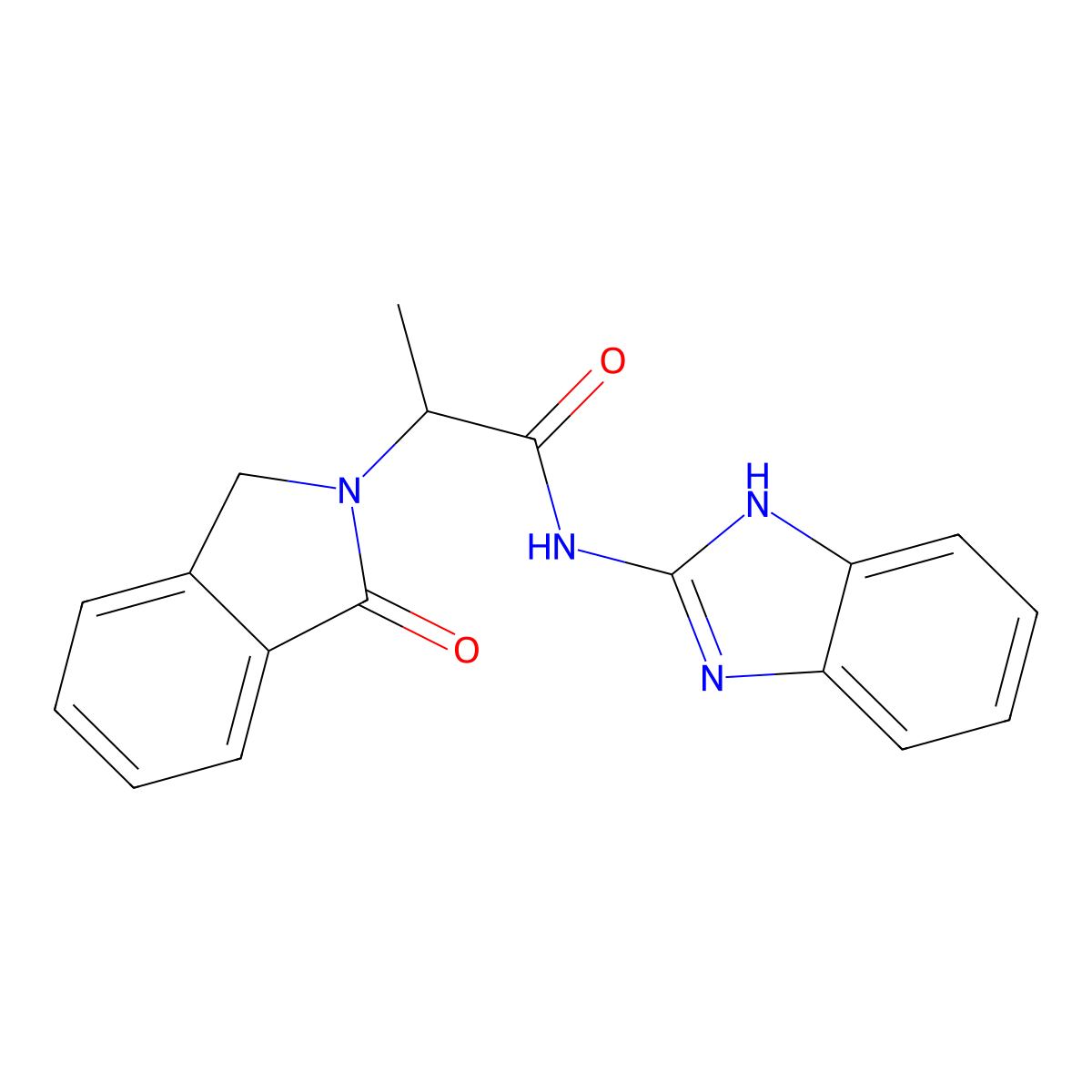 (S)-N-(1H-Benzo[d]imidazol-2-yl)-2-(1-oxoisoindolin-2-yl)propanamide molecular structure, CAS 1212333-65-7