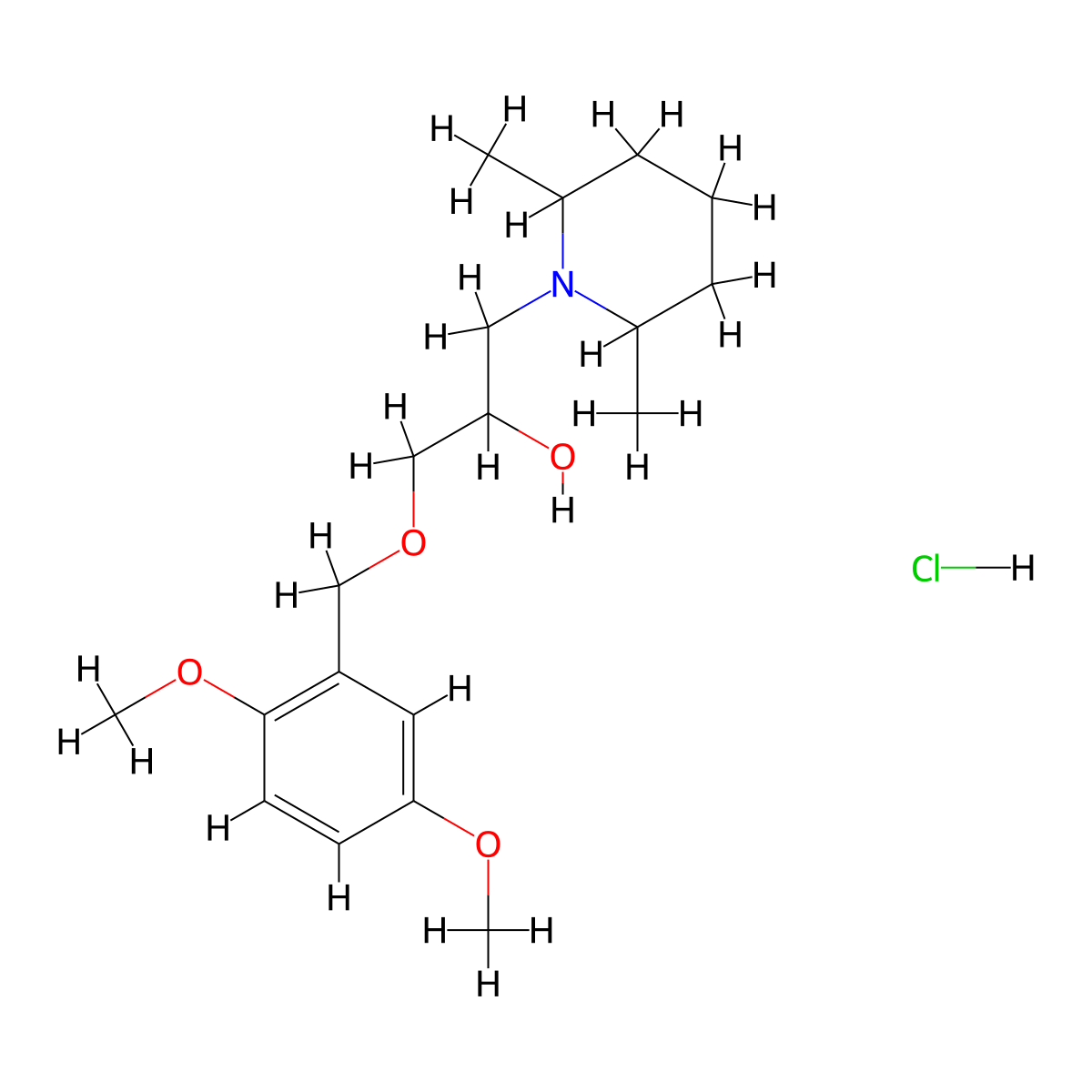 1-((2,5-Dimethoxybenzyl)oxy)-3-(2,6-dimethylpiperidin-1-yl)propan-2-ol hydrochloride molecular structure, CAS 1212333-92-0