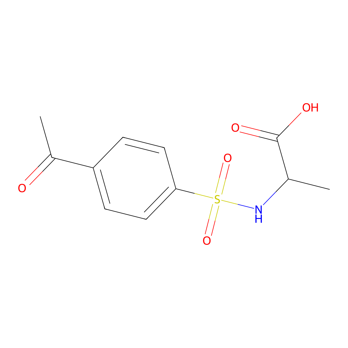 (2S)-2-(4-Acetylbenzenesulfonamido)propanoic acid molecular structure, CAS 1212335-61-9
