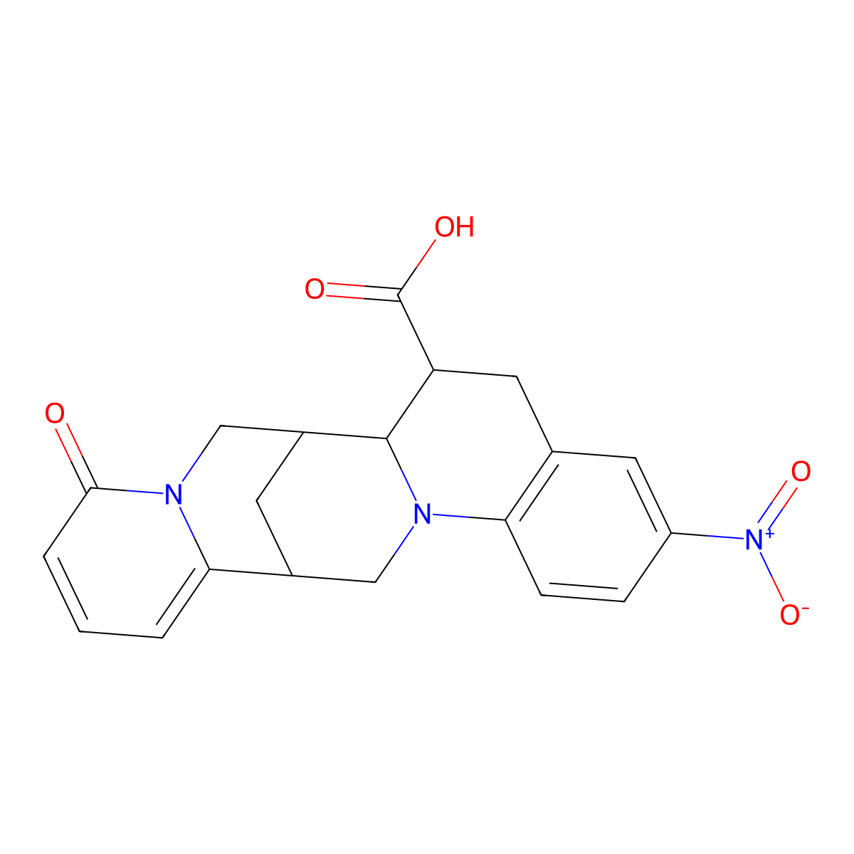 7-Nitro-18-oxo-11,19-diazapentacyclo[11.7.1.02,11.05,10.014,19]henicosa-5(10),6,8,14,16-pentaene-3-carboxylic acid molecular structure, CAS 1212335-75-5