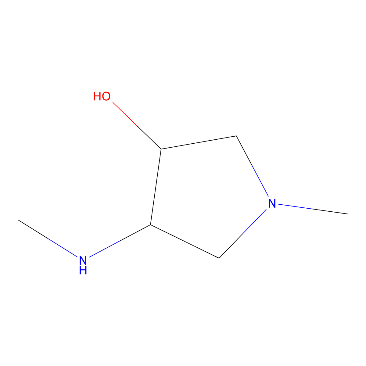 rac-(3R,4R)-1-methyl-4-(methylamino)pyrrolidin-3-ol molecular structure, CAS 1212336-60-1