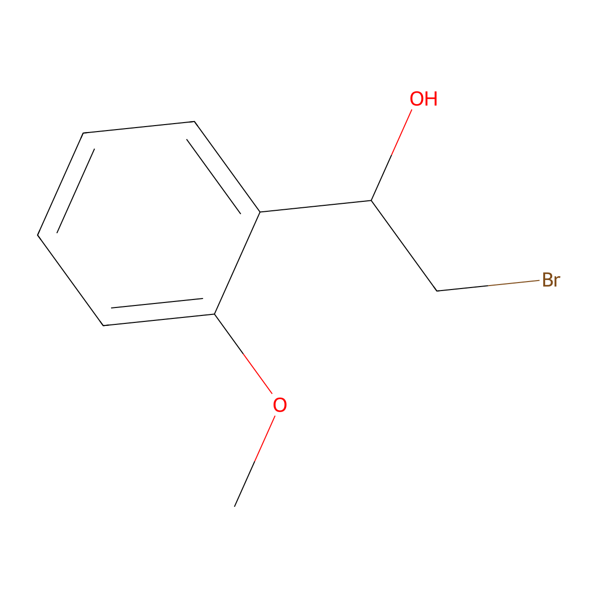 (1R)-2-bromo-1-(2-methoxyphenyl)ethan-1-ol molecular structure, CAS 1212339-30-4