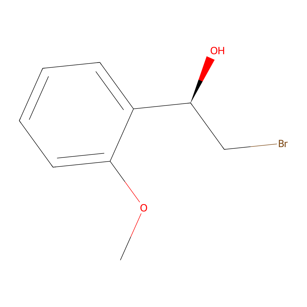 (1R)-2-bromo-1-(2-methoxyphenyl)ethan-1-ol molecular structure, CAS 1212339-30-4