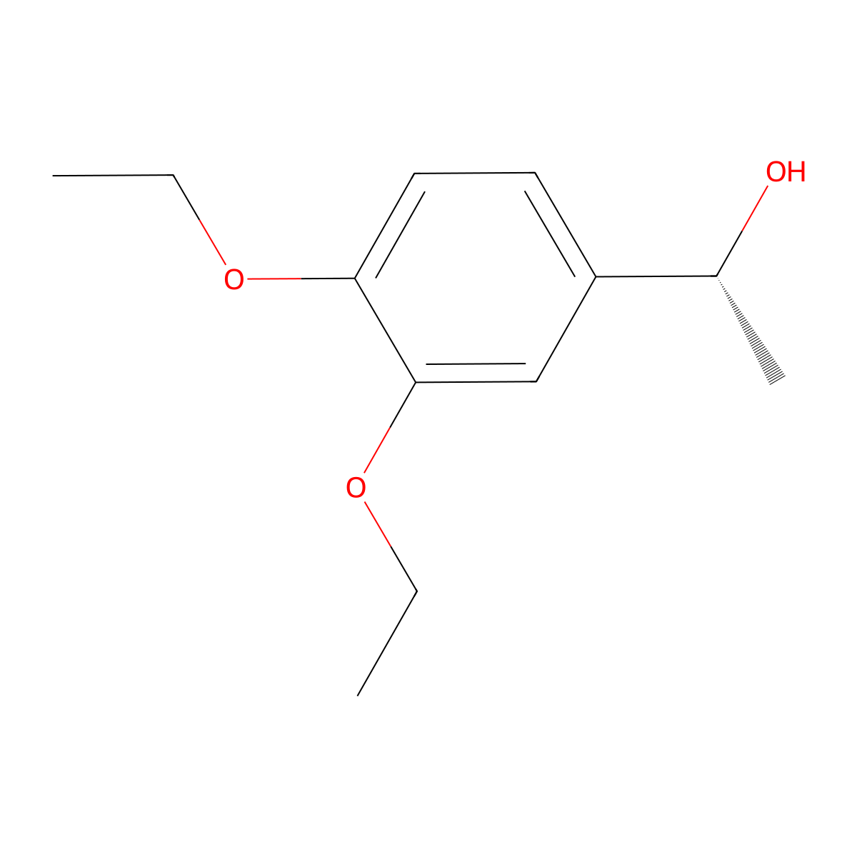 (1R)-1-(3,4-Diethoxyphenyl)ethan-1-ol molecular structure, CAS 1212340-56-1