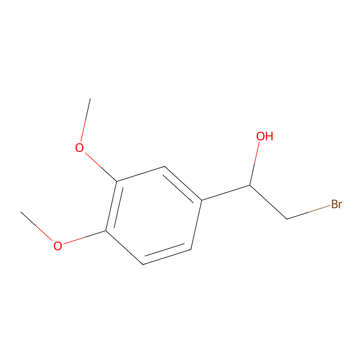 (1R)-2-Bromo-1-(3,4-dimethoxyphenyl)ethan-1-ol molecular structure, CAS 1212340-75-4