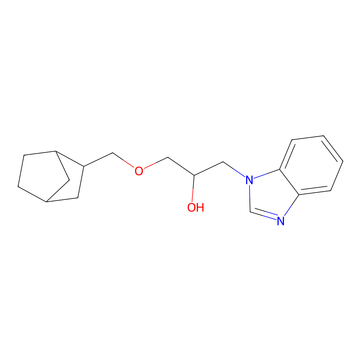 1-(1H-benzimidazol-1-yl)-3-(bicyclo[2.2.1]hept-2-ylmethoxy)propan-2-ol molecular structure, CAS 1212340-92-5
