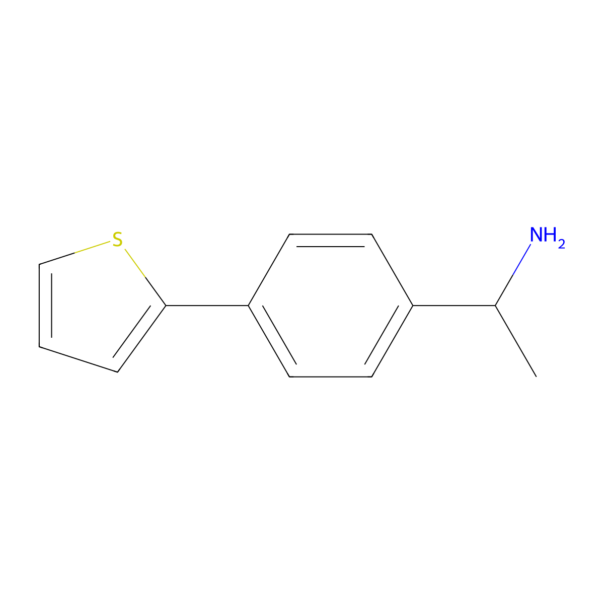 (1R)-1-[4-(thiophen-2-yl)phenyl]ethan-1-amine molecular structure, CAS 1212346-15-0