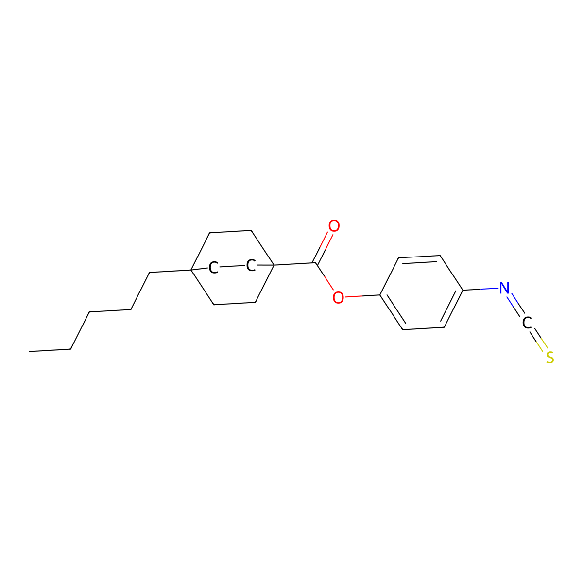 4-Isothiocyanatophenyl 4-pentylbicyclo(2.2.2)octane-1-carboxylate molecular structure, CAS 121235-90-3