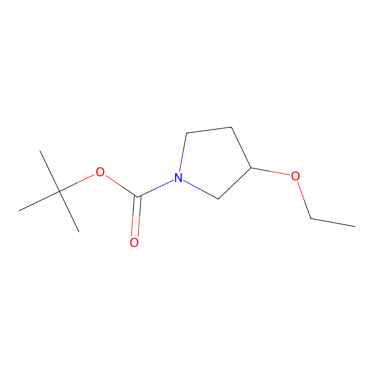 tert-butyl (3R)-3-ethoxypyrrolidine-1-carboxylate molecular structure, CAS 1212350-10-1