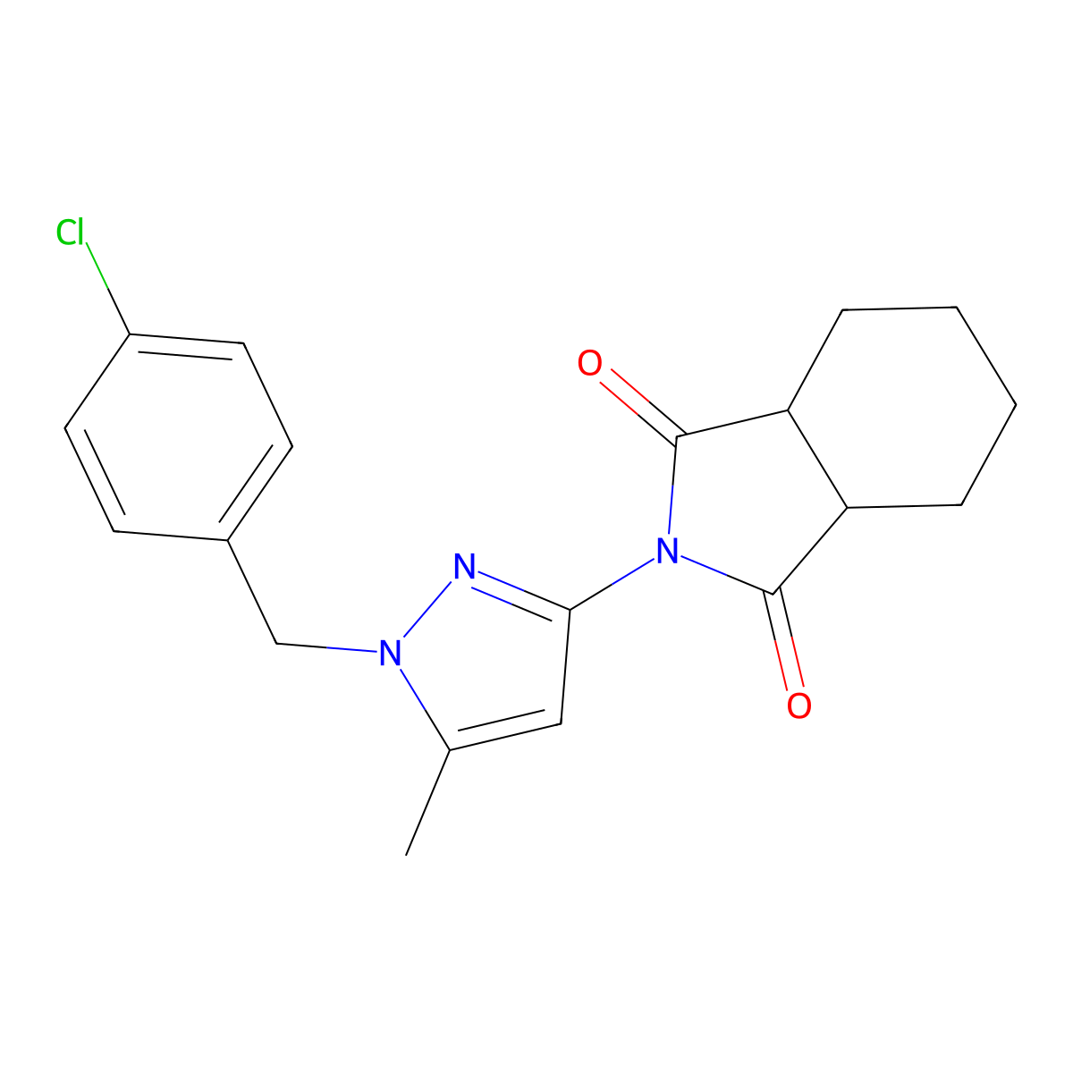 (3aR,7aS)-2-[1-(4-chlorobenzyl)-5-methyl-1H-pyrazol-3-yl]hexahydro-1H-isoindole-1,3(2H)-dione molecular structure, CAS 1212352-35-6