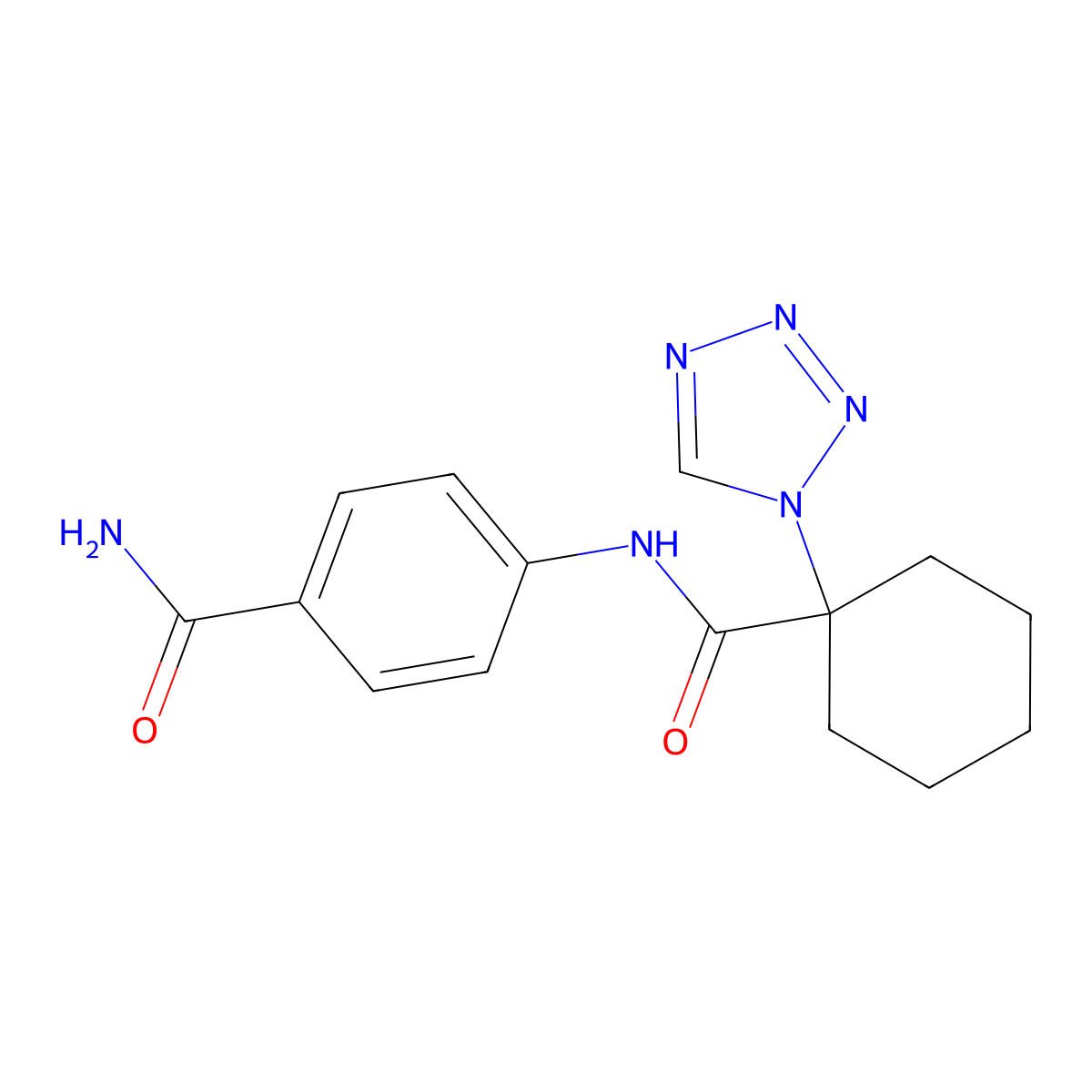 4-({[1-(1H-tetrazol-1-yl)cyclohexyl]carbonyl}amino)benzamide molecular structure, CAS 1212354-01-2