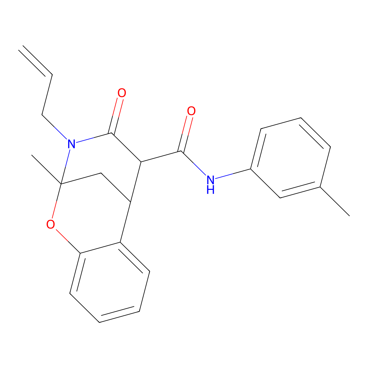 3-allyl-2-methyl-4-oxo-N-(m-tolyl)-3,4,5,6-tetrahydro-2H-2,6-methanobenzo[g][1,3]oxazocine-5-carboxamide molecular structure, CAS 1212354-09-0