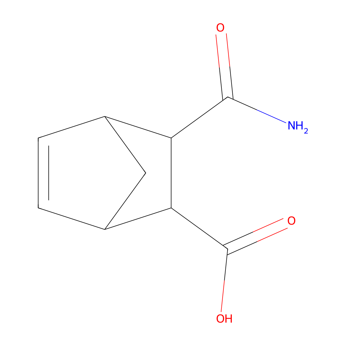3-Carbamoyl-bicyclo[2.2.1]hept-5-ene-2-carboxylic acid molecular structure, CAS 1212356-34-7