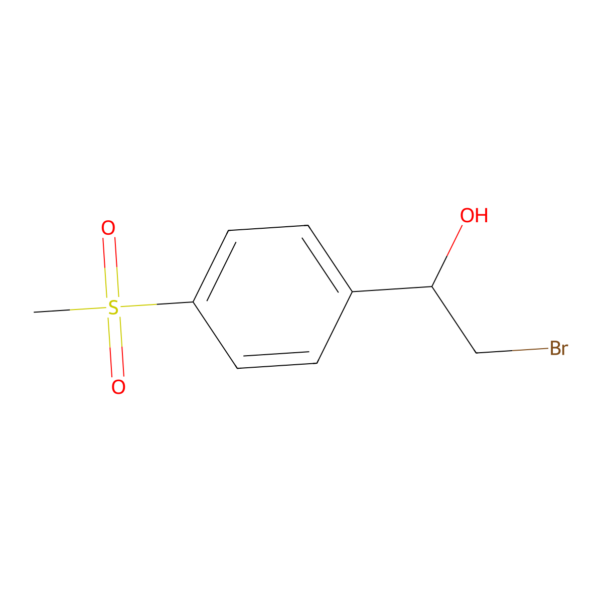 (1R)-2-bromo-1-(4-methanesulfonylphenyl)ethan-1-ol molecular structure, CAS 1212356-73-4