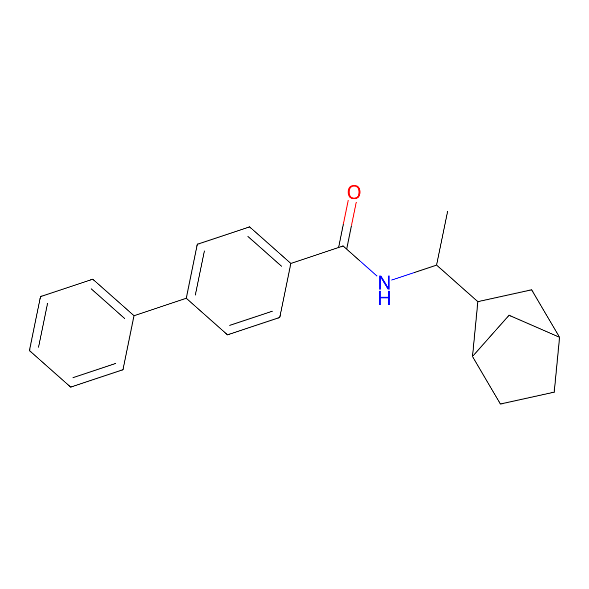 N-[1-(3-bicyclo[2.2.1]heptanyl)ethyl]-4-phenylbenzamide molecular structure, CAS 1212358-17-2