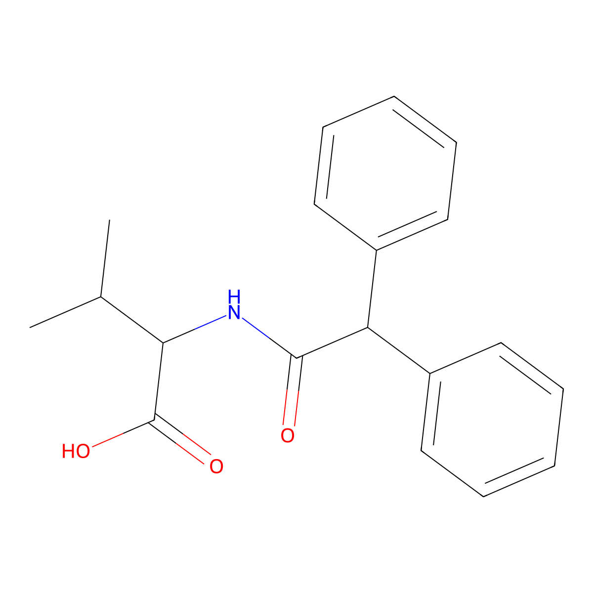 N-(diphenylacetyl)-L-valine molecular structure, CAS 1212363-95-5