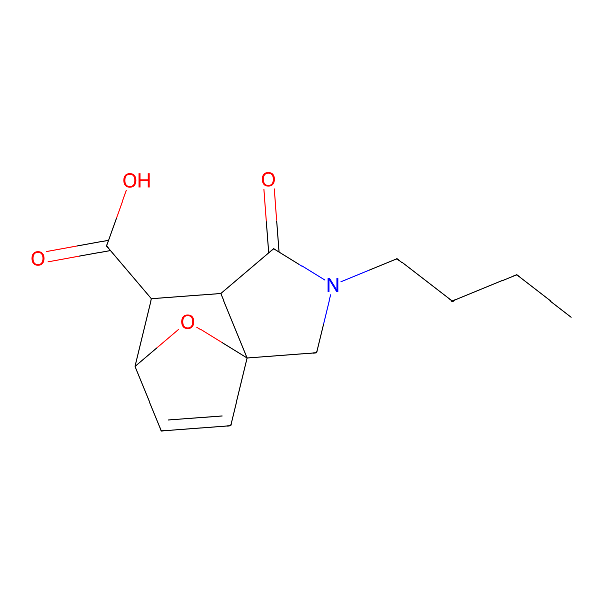 2-Butyl-1-oxo-1,2,3,6,7,7a-hexahydro-3a,6-epoxyisoindole-7-carboxylic acid molecular structure, CAS 1212364-24-3