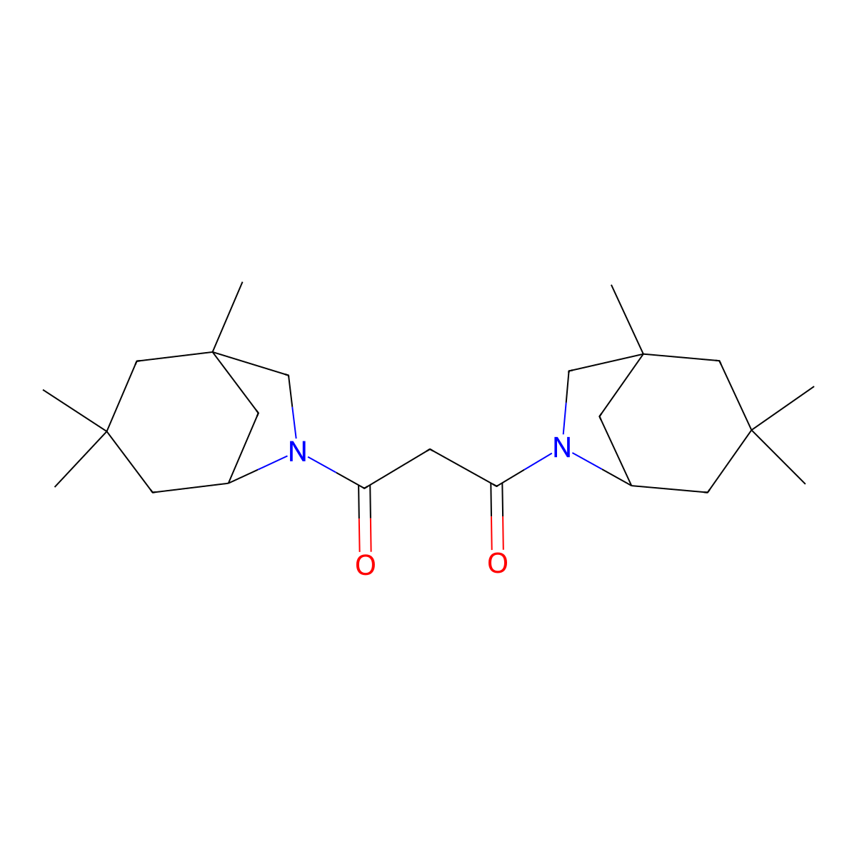 1,3-Bis({1,3,3-trimethyl-6-azabicyclo[3.2.1]octan-6-yl})propane-1,3-dione molecular structure, CAS 1212369-68-0