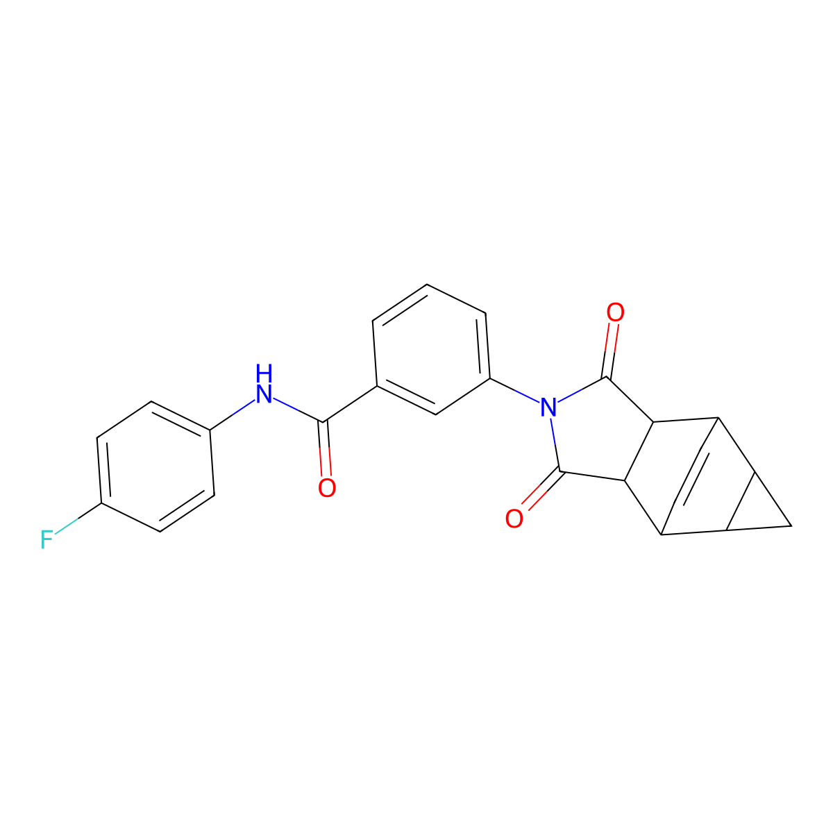 3-(1,3-dioxooctahydro-4,6-ethenocyclopropa[f]isoindol-2(1H)-yl)-N-(4-fluorophenyl)benzamide molecular structure, CAS 1212373-83-5