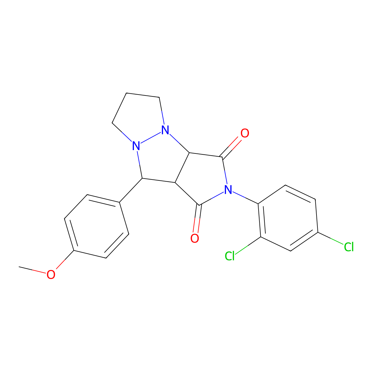 2-(2,4-dichlorophenyl)-9-(4-methoxyphenyl)hexahydro-1H-pyrazolo[1,2-a]pyrrolo[3,4-c]pyrazole-1,3(2H)-dione molecular structure, CAS 1212373-85-7