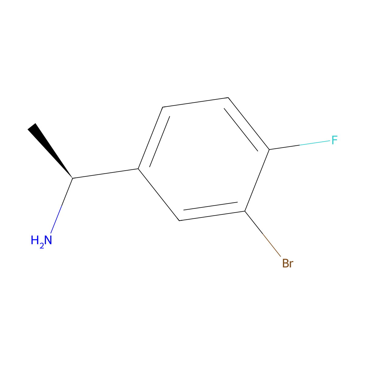 (1S)-1-(3-bromo-4-fluorophenyl)ethan-1-amine molecular structure, CAS 1212376-96-9