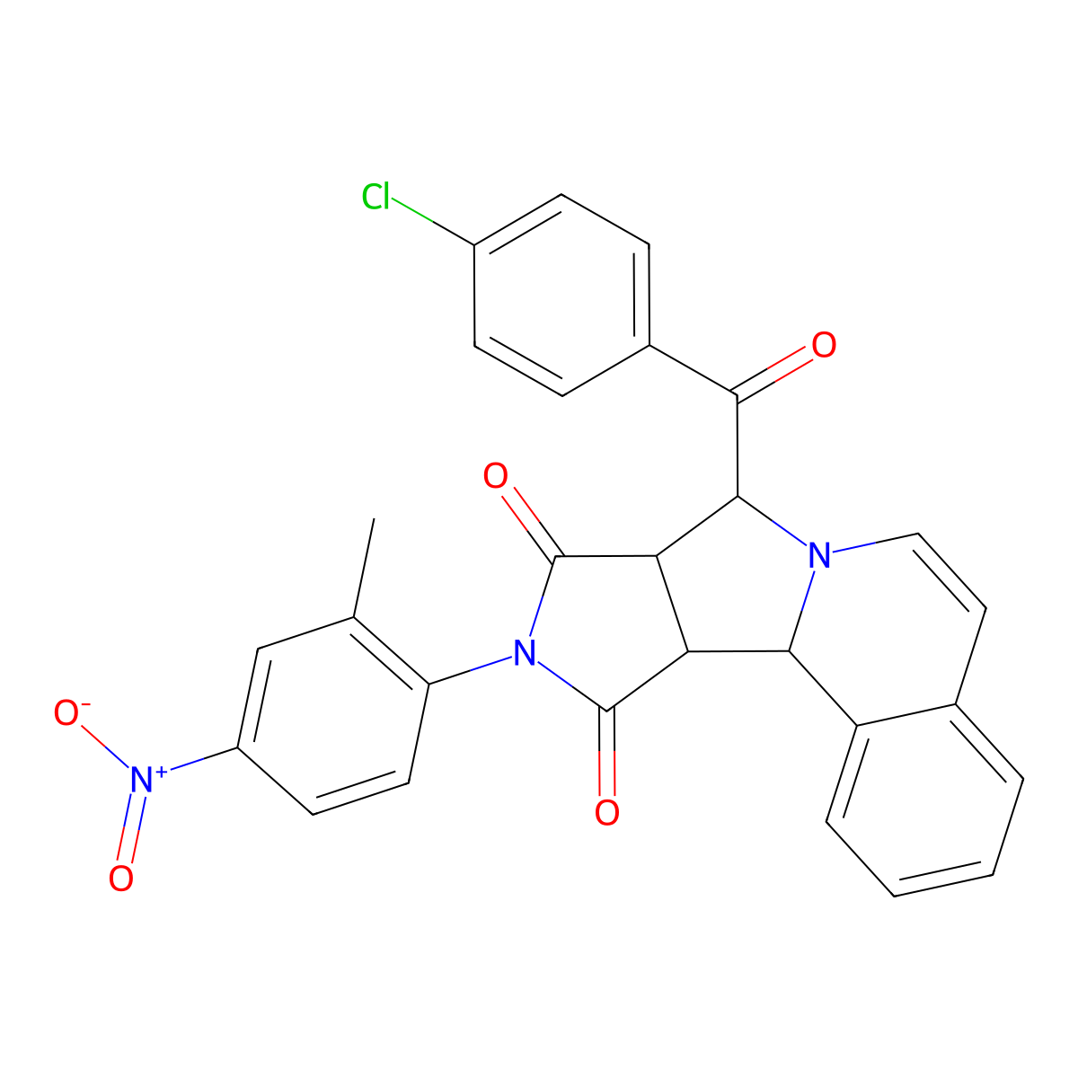 11-(4-Chlorobenzoyl)-14-(2-methyl-4-nitrophenyl)-10,14-diazatetracyclo[8.6.0.02,7.012,16]hexadeca-2,4,6,8-tetraene-13,15-dione molecular structure, CAS 1212381-18-4
