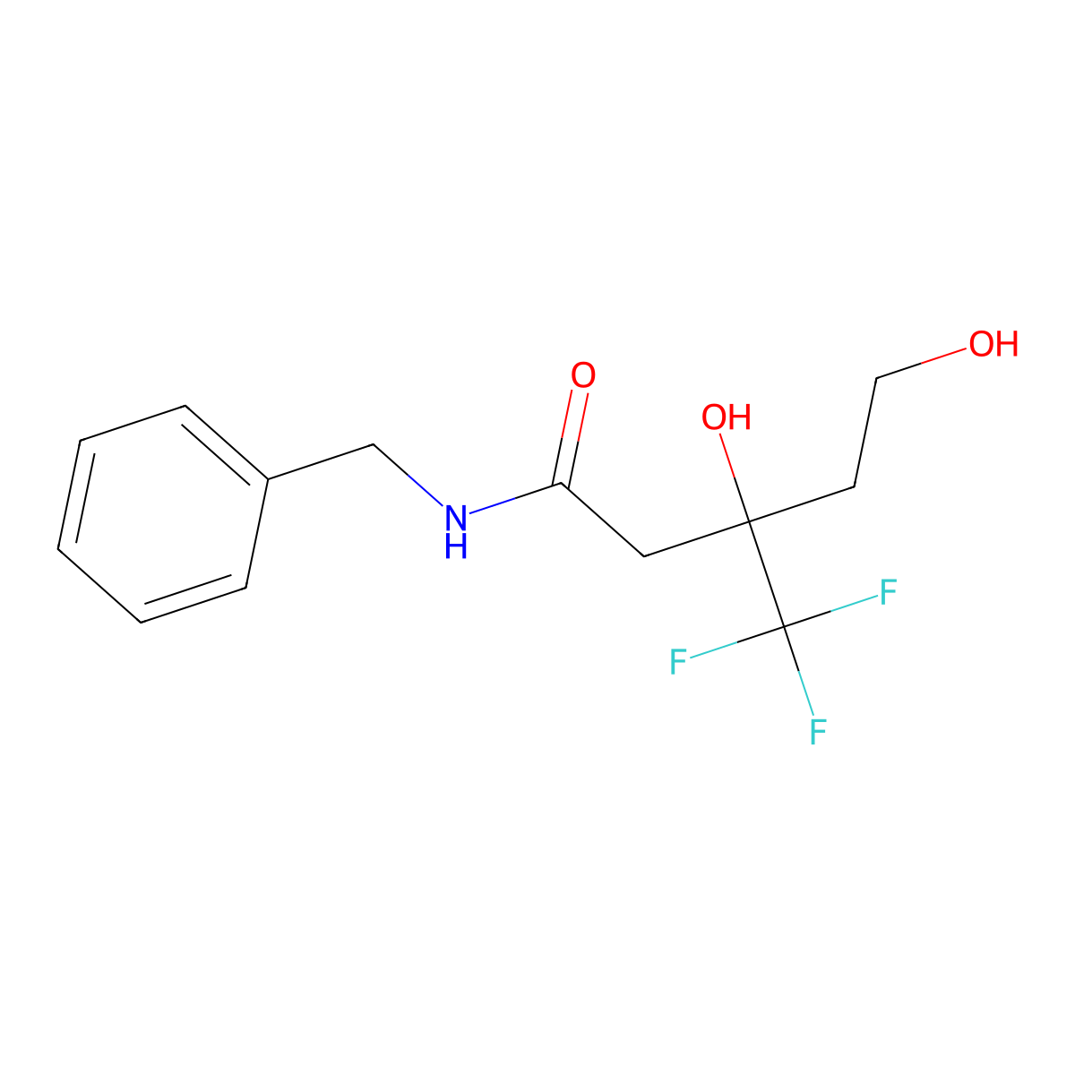 (3R)-N-benzyl-3,5-dihydroxy-3-(trifluoromethyl)pentanamide molecular structure, CAS 1212385-93-7
