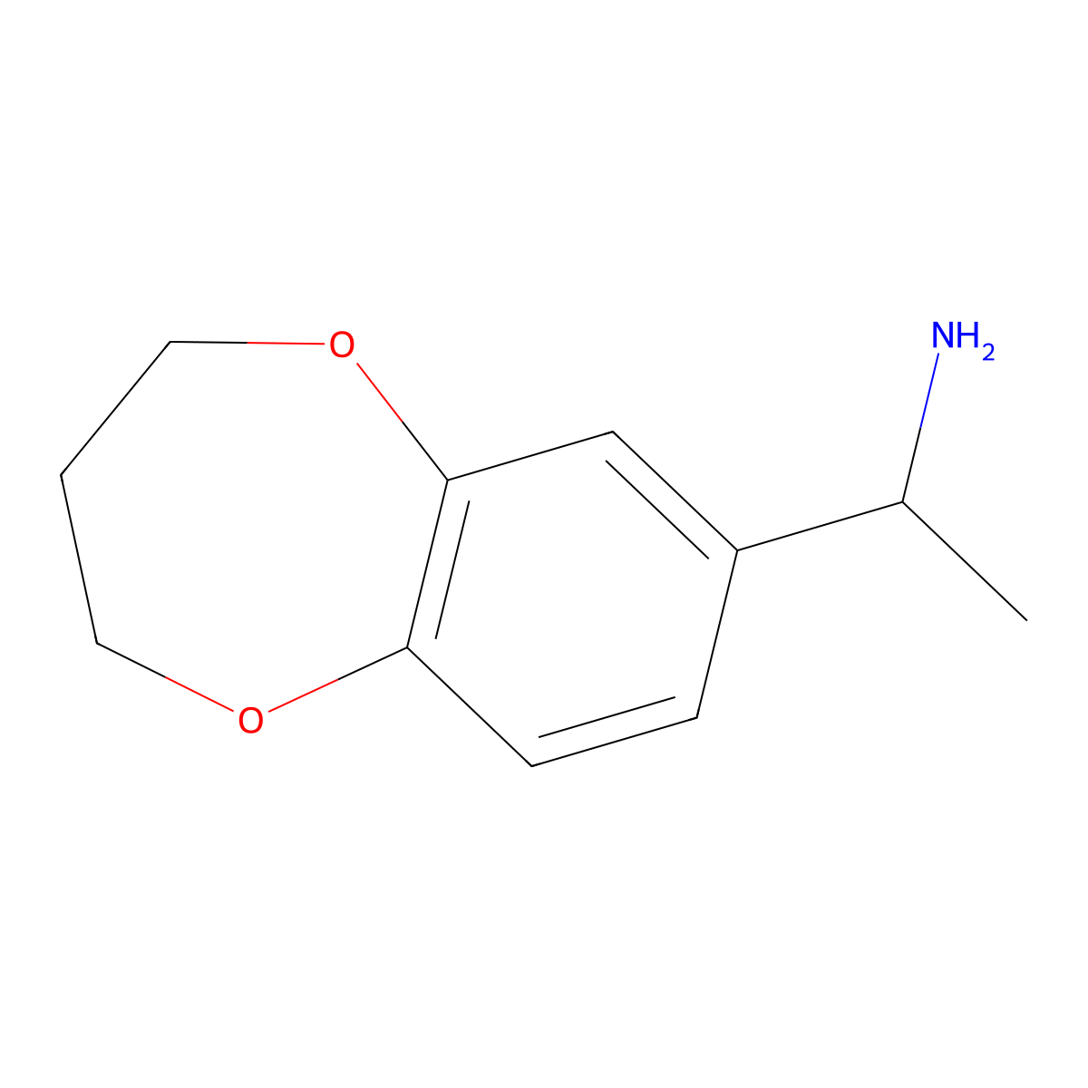 (1S)-1-(3,4-dihydro-2H-1,5-benzodioxepin-7-yl)ethan-1-amine molecular structure, CAS 1212386-50-9