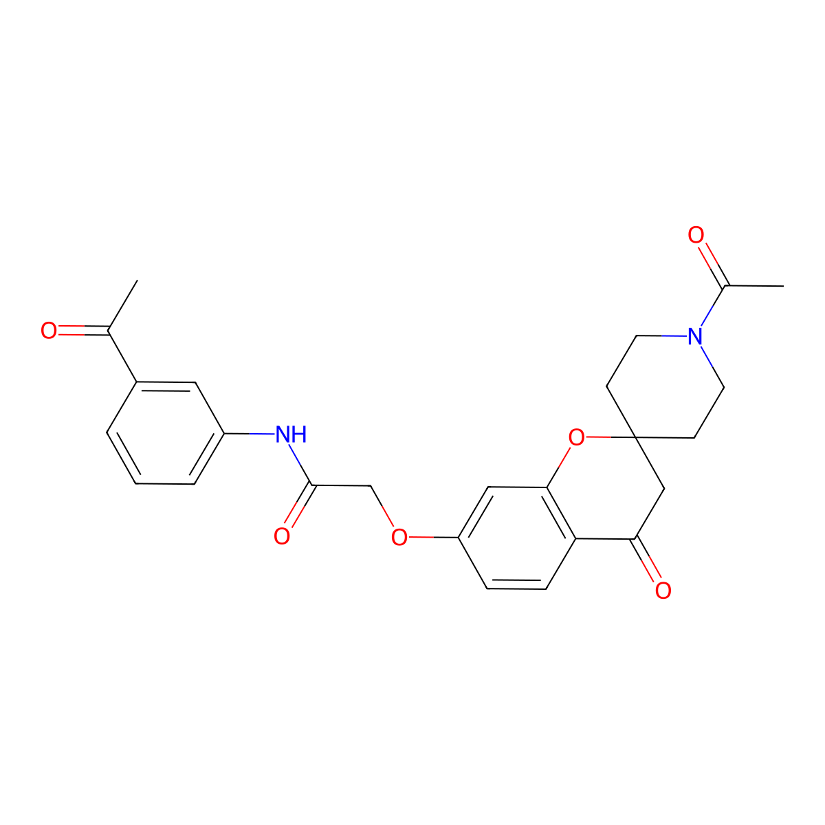 2-[(1'-acetyl-4-oxo-3,4-dihydrospiro[chromene-2,4'-piperidin]-7-yl)oxy]-N-(3-acetylphenyl)acetamide molecular structure, CAS 1212386-66-7