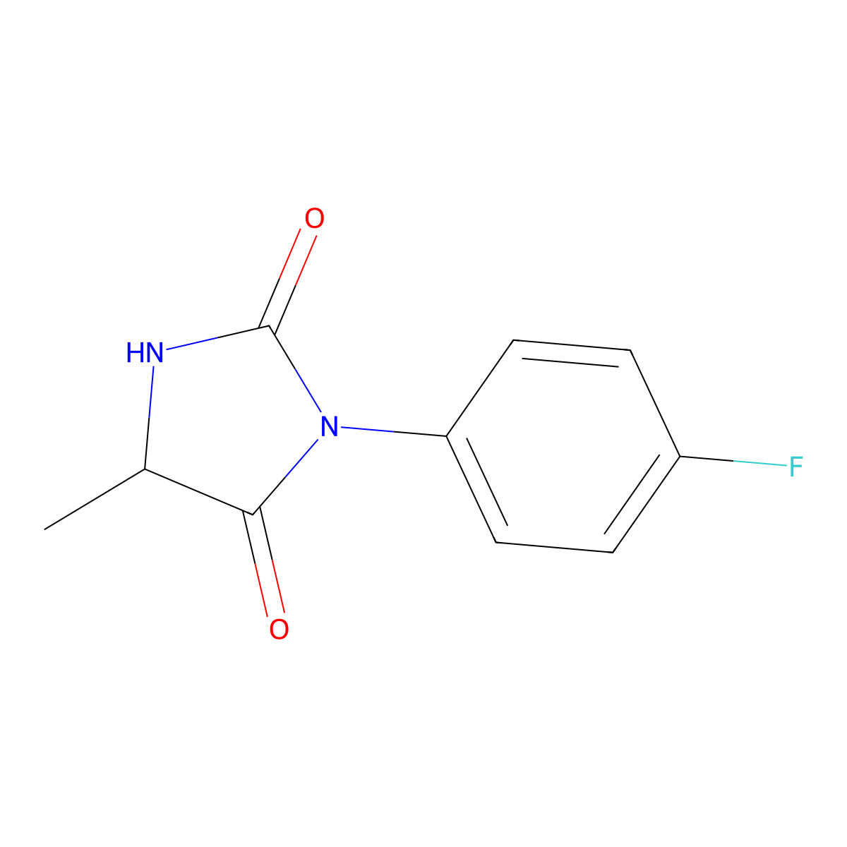 (5S)-3-(4-fluorophenyl)-5-methylimidazolidine-2,4-dione molecular structure, CAS 1212389-64-4