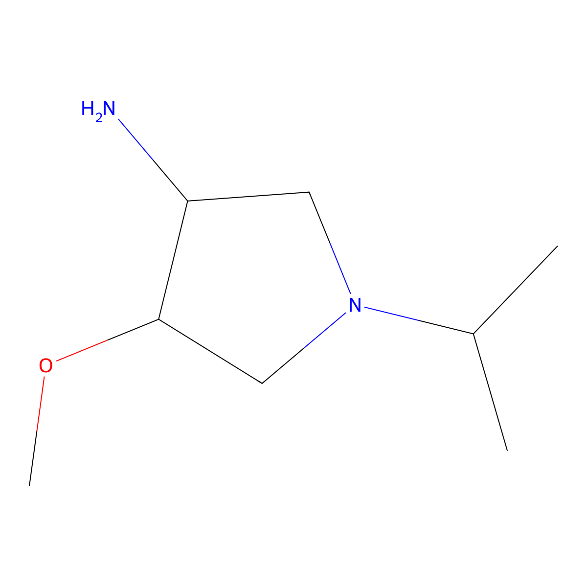 rel-(3S,4S)-1-Isopropyl-4-methoxypyrrolidin-3-amine molecular structure, CAS 1212390-64-1