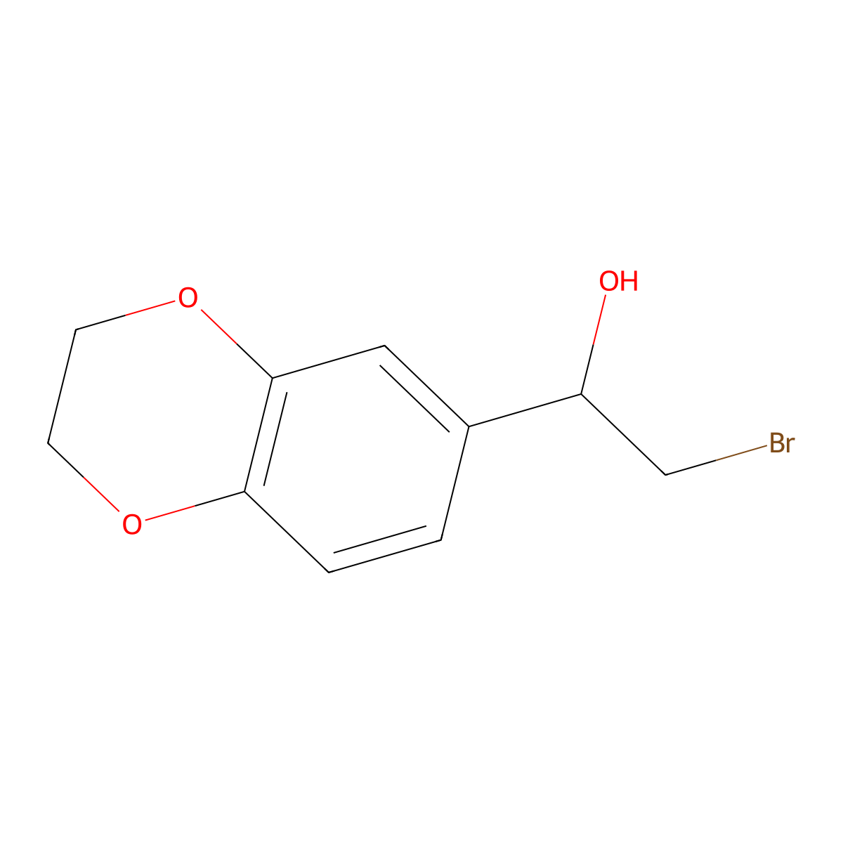 (1R)-2-bromo-1-(2,3-dihydro-1,4-benzodioxin-6-yl)ethan-1-ol molecular structure, CAS 1212392-47-6