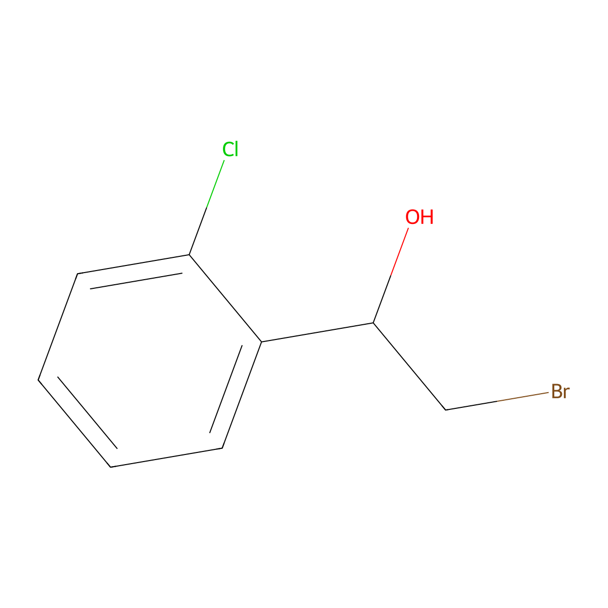 (1R)-2-bromo-1-(2-chlorophenyl)ethan-1-ol molecular structure, CAS 1212393-40-2
