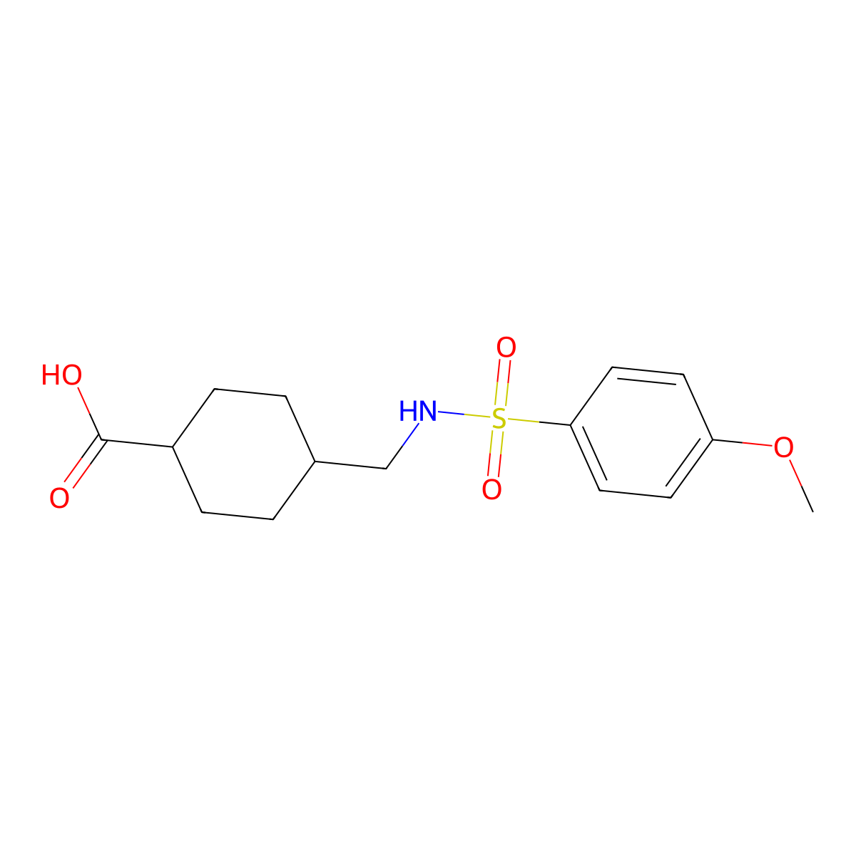 trans-4-({[(4-Methoxyphenyl)sulfonyl]amino}methyl)cyclohexanecarboxylic acid molecular structure, CAS 1212395-78-2