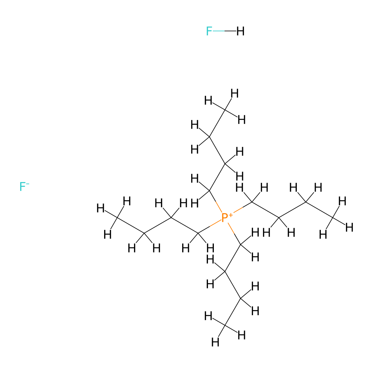 Tetrabutylphosphonium fluoride molecular structure, CAS 121240-56-0