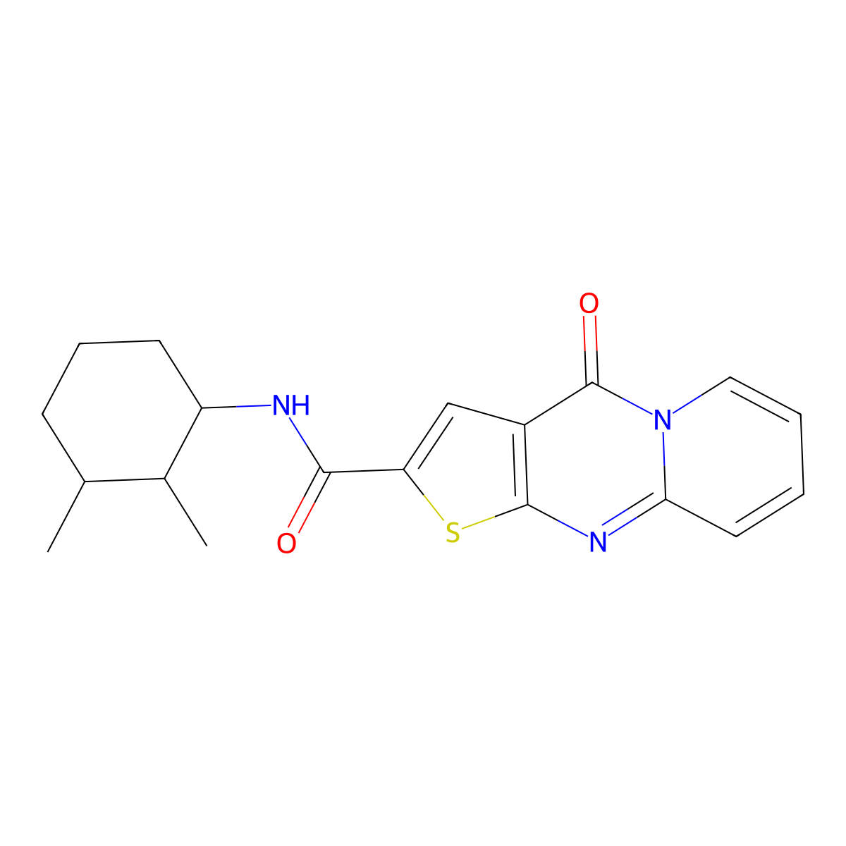 N-(2,3-dimethylcyclohexyl)-2-oxo-6-thia-1,8-diazatricyclo[7.4.0.0^{3,7}]trideca-3(7),4,8,10,12-pentaene-5-carboxamide molecular structure, CAS 1212400-81-1