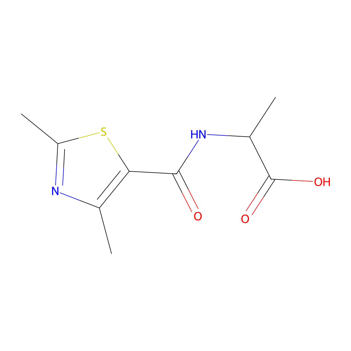 (2,4-Dimethylthiazole-5-carbonyl)-L-alanine molecular structure, CAS 1212402-79-3