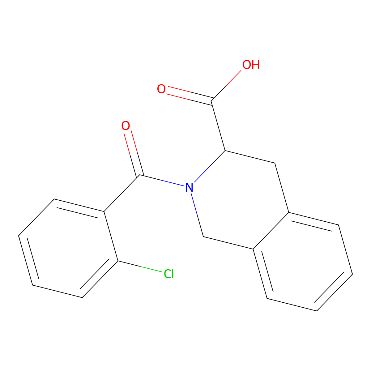 (3S)-2-(2-chlorobenzoyl)-1,2,3,4-tetrahydroisoquinoline-3-carboxylic acid molecular structure, CAS 1212402-98-6