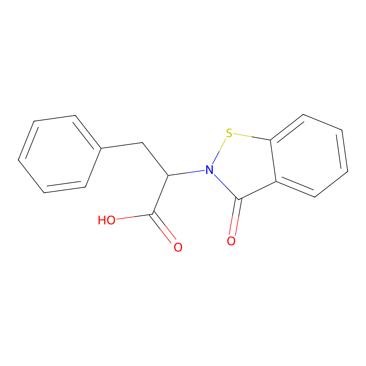 (2S)-2-(3-oxo-1,2-benzisothiazol-2(3H)-yl)-3-phenylpropanoic acid molecular structure, CAS 1212403-91-2