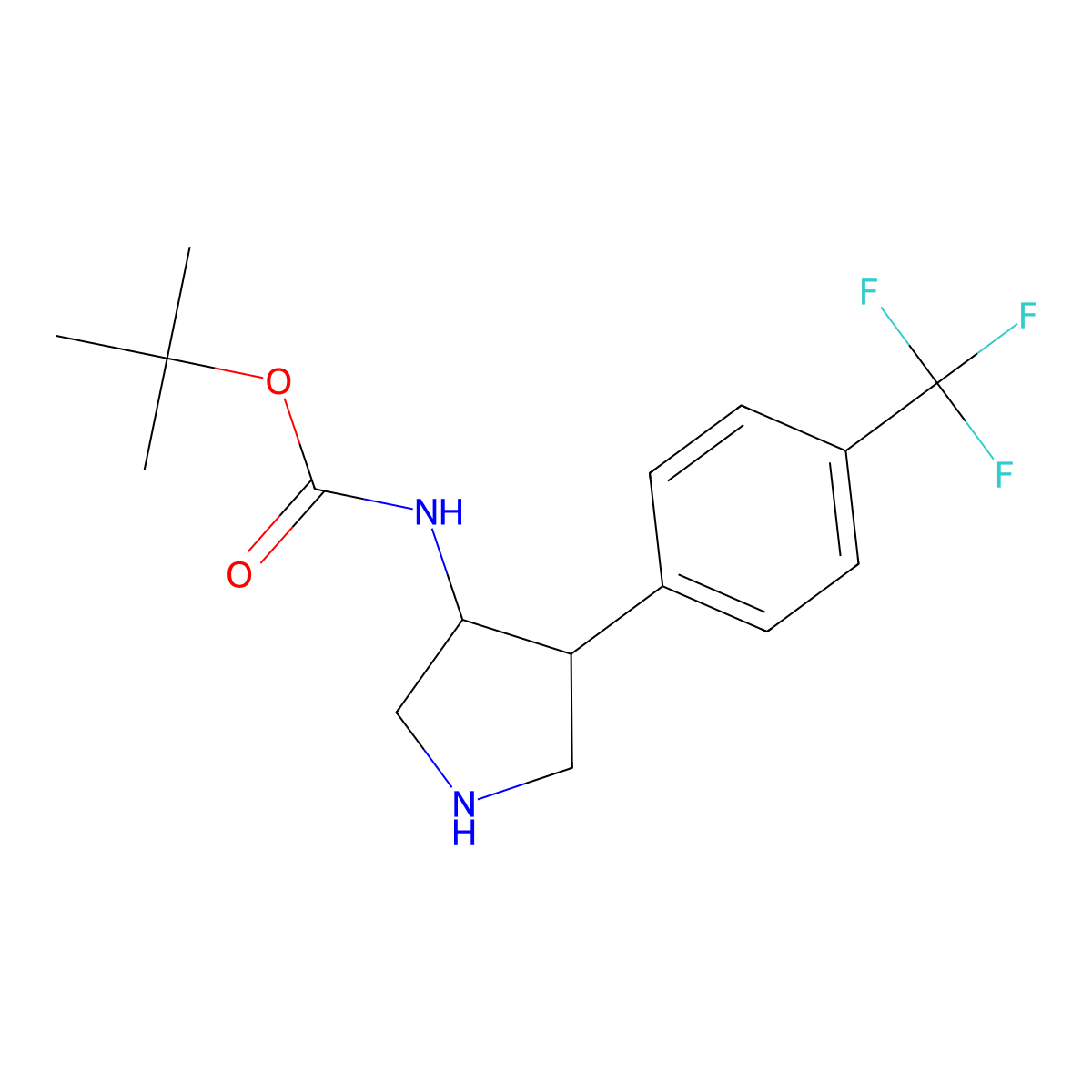 tert-butyl N-[(3R,4S)-4-[4-(trifluoromethyl)phenyl]pyrrolidin-3-yl]carbamate molecular structure, CAS 1212404-61-9