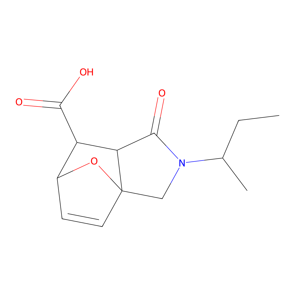 2-(Butan-2-yl)-1-oxo-1,2,3,6,7,7a-hexahydro-3a,6-epoxyisoindole-7-carboxylic acid molecular structure, CAS 1212404-85-7