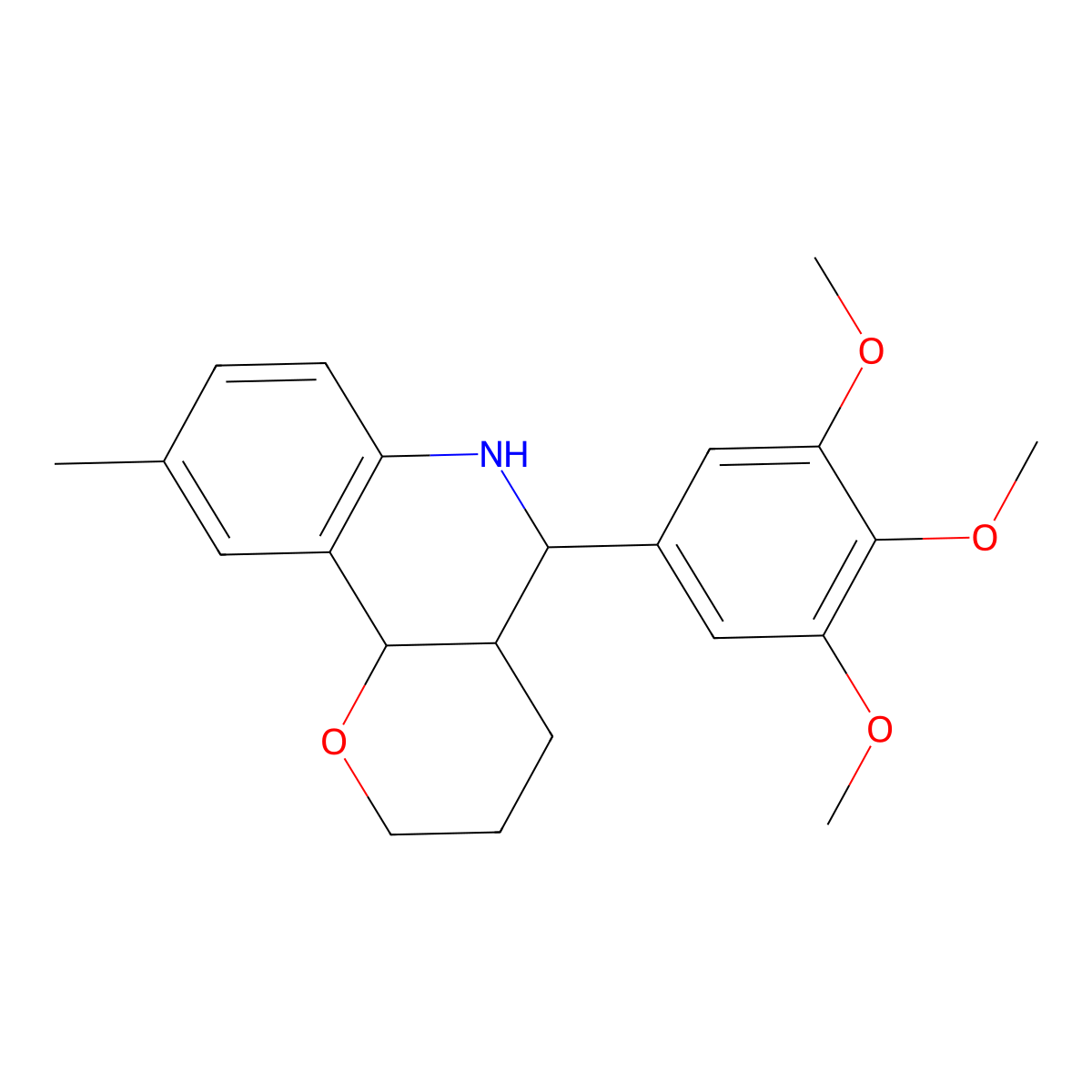 9-Methyl-5-(3,4,5-trimethoxyphenyl)-3,4,4a,5,6,10b-hexahydro-2H-pyrano[3,2-c]quinoline molecular structure, CAS 1212405-04-3