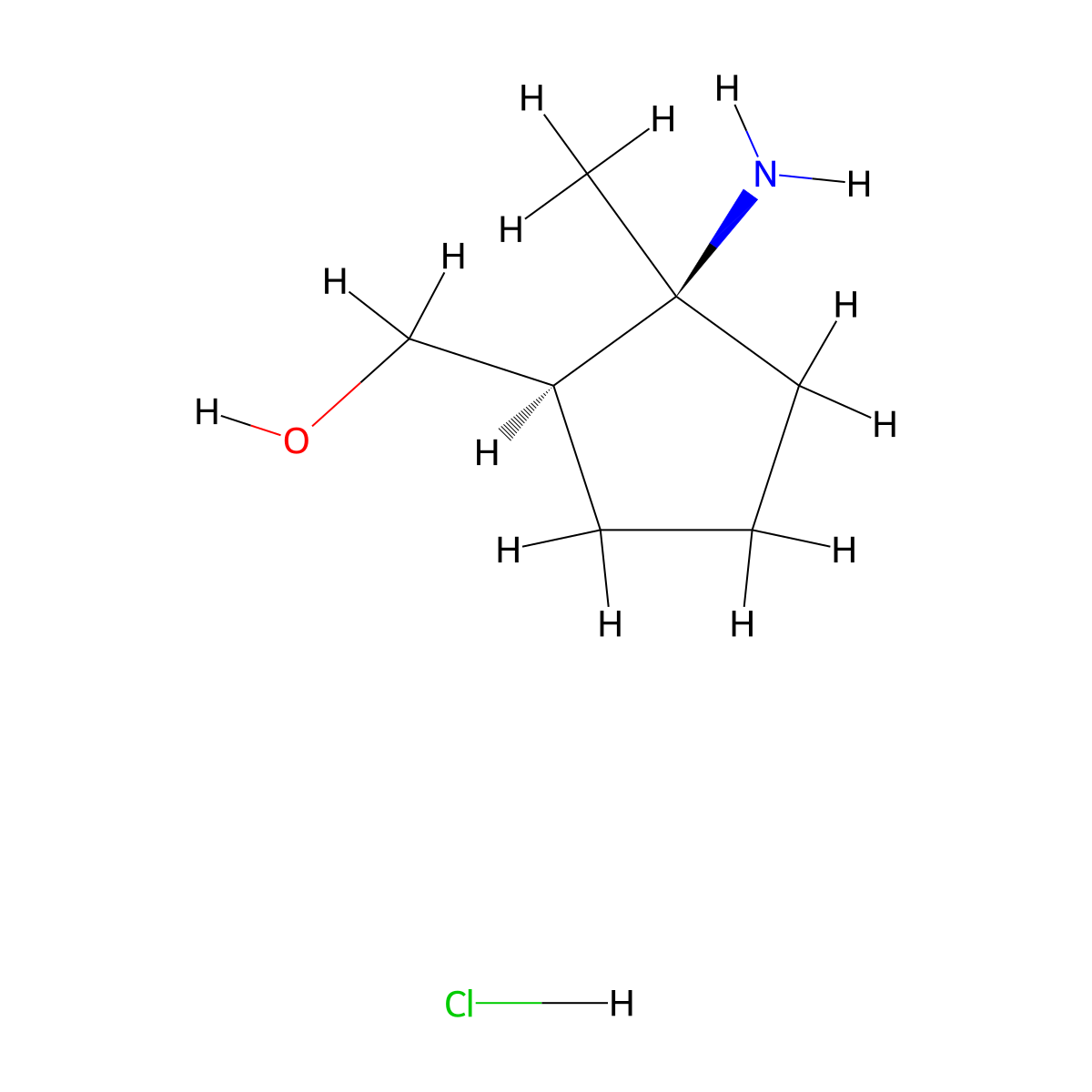 cis-(2-Amino-2-methyl-cyclopentyl)-methanol hydrochloride molecular structure, CAS 1212406-48-8