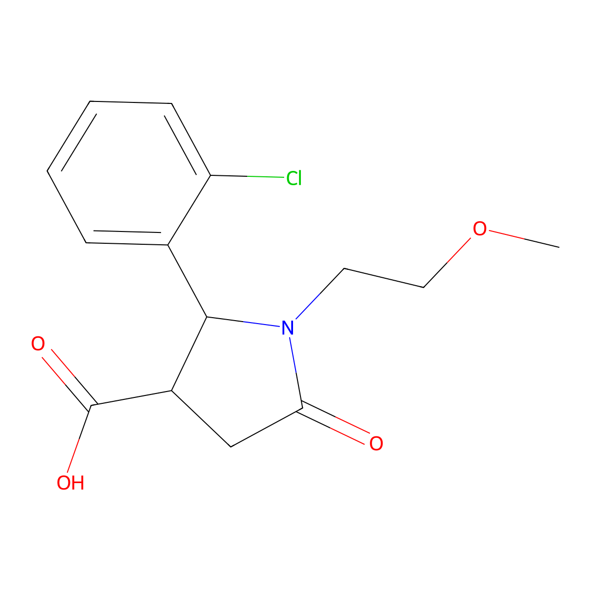 (2R,3R)-2-(2-chlorophenyl)-1-(2-methoxyethyl)-5-oxopyrrolidine-3-carboxylic acid molecular structure, CAS 1212406-52-4